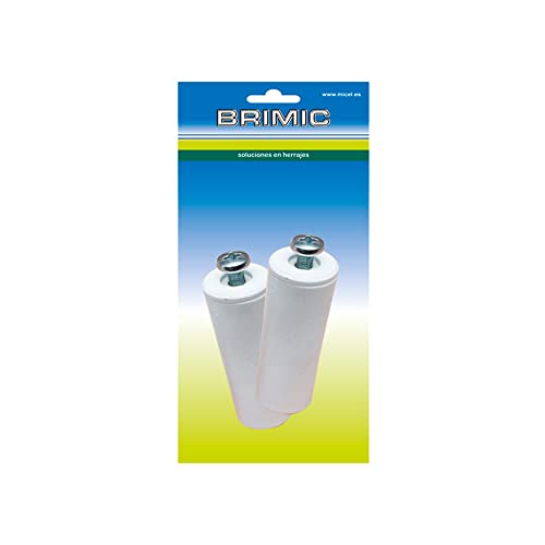 MICEL 91778 Lot de 2 butées de volet roulant avec vis en métal 6 métriques en plastique blanc 60 x 20 mm