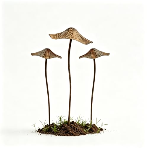 3 Pack Large Mushroom Garden Decor Outdoor Mushroom Decor Metal Garden Stakes Rust Finish Mushroom Statue Yard Art Decorative Plant Stakes for Pots Garden Mushrooms Outdoor Decor for Lawn Patio