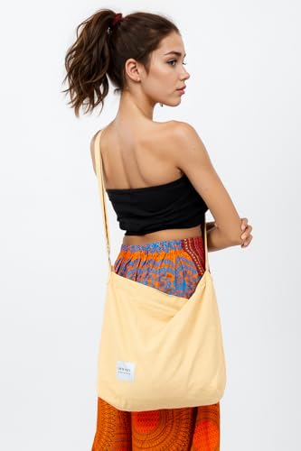 Image of Hobo Crossbody Bag for Women - Large Cotton Tote Shoulder Purse | Adjustable Strap