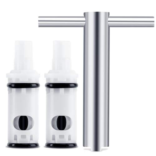 Gabli Faucet Cartridge Replacement Kit for Moen 1224 1224B Stainless Steel Cartridge Retainer Removal Tool with Handle for Most Double Handle Moen Faucets and Tub/Showers Repair Kit