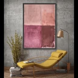 Tableau abstrait sur toile rose pour sublimer la décoration de votre salon moderne - 4