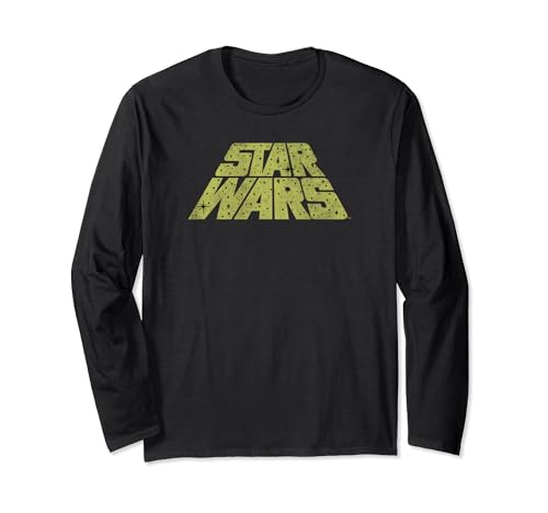 T-shirt Star Wars à manches longues noir imprimé logo galaxie pour homme
