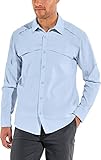 Coolibar UPF 50+ Men?s Nassau Fishing Shirt - Sun Protective (Large- Light Blue)