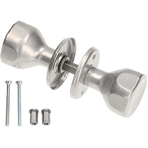 KOTARBAU® Türknauf Drehbar Silber Türbeschlag Türgarnitur Türgriff mit Montageschrauben Stahl Lackiert Kugelknauf Türknopf Drehknauf Schutzbeschlag Cover