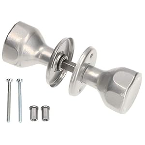 KOTARBAU® Türknauf Drehbar Silber Türgarnitur Türbeschlag Türgriff mit Montageschrauben Stahl Lackiert Kugelknauf Türknopf Drehknauf Schutzbeschlag