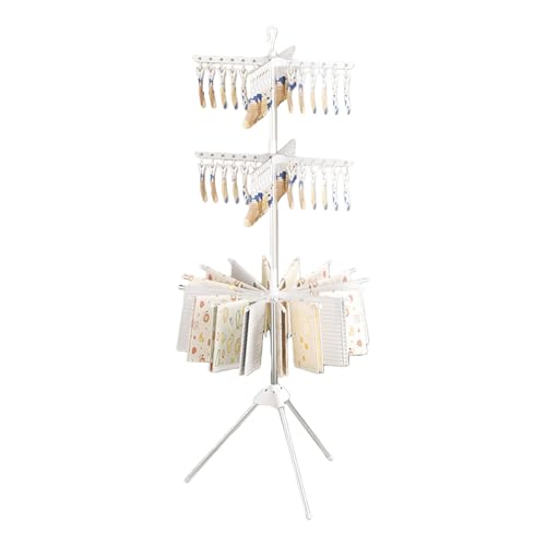 Qcbuegof Estante de secado flexible de 3 rangos de múltiples funciones, fabricado con acero inoxidable, incluye discos para un fácil movimiento y cierres para el estante de secado Addons Home