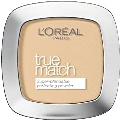 L'Oréal Paris Powder Foundation, Super-Blendable, With Hyaluronic Acid, Light Texture for a Flawless Finish, True Match Perfecting Powder, W1