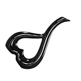 Tofficu Ornamento Decorativo in Vaso Cuore Nero in Ceramica, Contenitore per Fiori Resistente e Liscio, Decorazione per Casa Soggiorno e Studio, Centrotavola Moderno per Arredamento