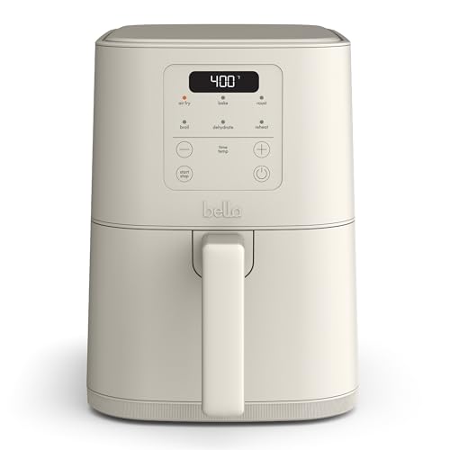 bella Fits-anywhere Slim 4qt Air Fryer, Non-Toxic Coating, Oatmilk