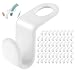 Geilihome Clothes Hanger Connector Hooks, 60Pcs Cascading Clothes Hangers for Heavy Duty Space Saving Cascading Connection Hooks for Clothes Closet, Creamy White(60pcs)