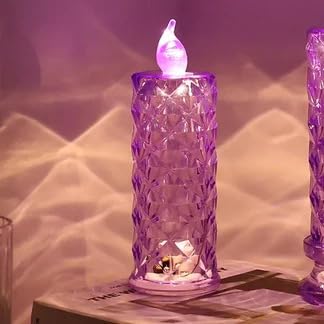 Crystal LED Candle Light (Multicolor, 1 Pc) | Glitter Swirl Effect | Smokeless Decorative Candle for Home & Festive Decor-image-33