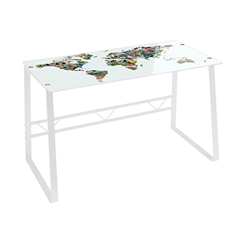 Lola Home Escritorio, Metal, Blanco, 75x120x60 cm