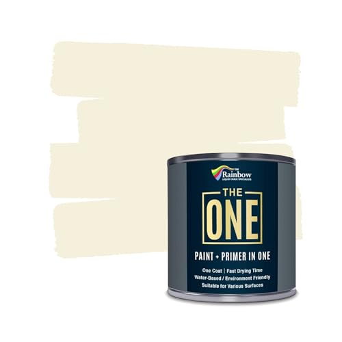 THE ONE All-In-One Paint & Primer - Light Cream Matte, 8.5 Fl Oz/250ml | 1 Coat Formula | Easy Indoor & Outdoor Decorating for Home & Garden Walls, Floors & Furniture | Water-Based & Low VOC