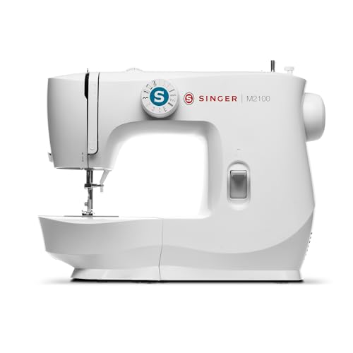 Image of SINGER M2100 8 Built Stitch Selection-Perfect for Beginners Made Easy Sewing Machine, White | 8 Built-in Stitches, 4-Step Buttonhole, Front-Load Bobbin, LED Light, Accessory Kit Included