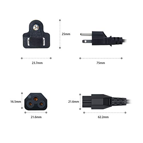 image for TV Power Cord, Ancable 3-Feet 3 Prong Replacement AC Laptop Power Cord