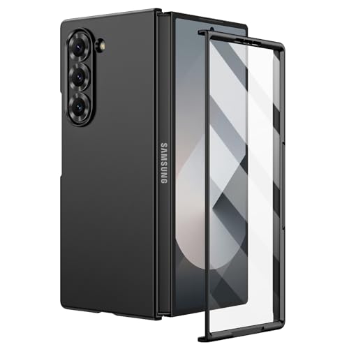 Doeshine Coque pour Samsung Galaxy Z Fold 6 Ultra Mince, Charge sans Fil, Verre Trempé Protection Écran, Hard PC, Antichoc Anti-Rayures Bumper Protection...