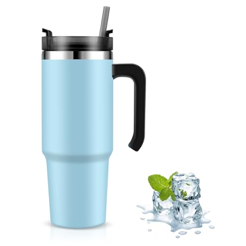 PCKOBEVER 30 Oz Tumbler with Straw and Lid, 900 ML Stainless Steel Travel Mug with Handle Vacuum Insulated Mug, Water Bottle,Insulated Tumbler Coffee Cup Travel Mug for Hot and Cold Drink PCKOBEVER 30 Oz Tumbler with Straw and Lid, 900 ML Stainless Steel Travel Mug with Handle Vacuum Insulated Mug, Water Bottle,Insulated Tumbler Coffee Cup Travel Mug for Hot and Cold Drink