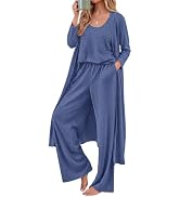 KIRUNDO 3 Piece Lounge Sets for Women Airport Travel Outfit | 3 Piece Matching Set Fall Outfits, ...