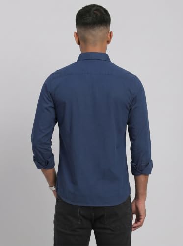 Image of DOXIC Men's Cotton Shirt with Spread Collar Neck Full Sleeves Classic Style Solid Pattern Regular Fit and Standard Length | Formal & Casual Wear Shirts