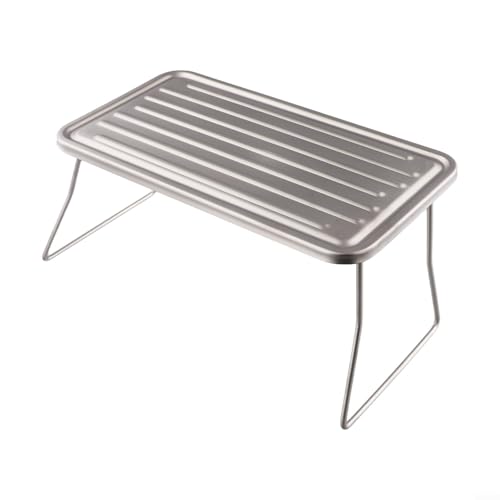 Mesa plegable, ultraligera, plegable, parrilla para barbacoa, diseño de placa acanalada, fácil almacenamiento y transporte, construcción resistente