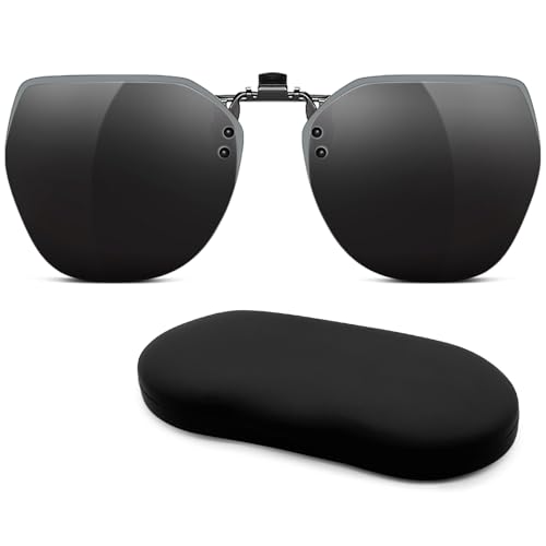 Clip On Sunglasses for Father Sun Shades Anti-Blue Light Flip Up Polarized Sunglasses Clip onto Eyeglasses Over Prescription Glasses