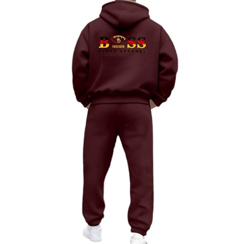 NNGOTD - NNGOTD Jogging Suit Mens Tracksuit Set Camouflage Print Athletic Hoodie with Joggers Sweatpants Casual Sports Activewear Set Adults Active Sets Gym Track Suit Christmas(Brown,XXL)