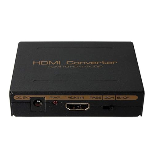 Image of HDMI to Optical Audio Converter (SPDIF + L /R) ; Converts HD Input to HDMI Output with Additional Optical (SPDIF) and Analog L /R Audio outputs.