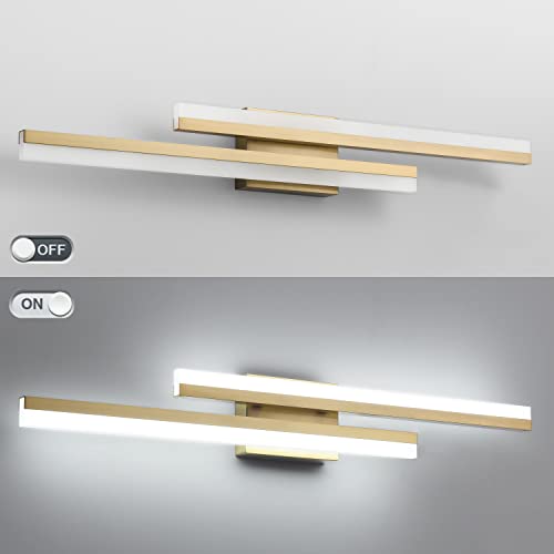 Image of PRESDE 32 Inch LED Vanity Light Brushed Gold Bathroom Light Fixtures Over Mirror Modern Bath Wall Lighting Bar Dimmable