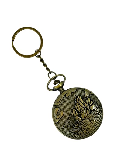 Image of AUGEN Premium Pocket Watch Metal Keychain Ship 2 Retro Vintage for Gifting With Key Ring Anti-Rust (Pack Of 1)