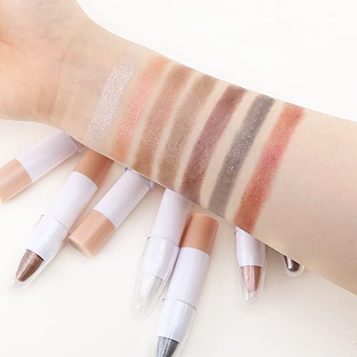 Boobeen Cream Eyeshadow Stick, Waterproof Shimmer Eye Shadow Pencil, Eye Brightener Crayon For Different Eye Makeup Effect #TOP4