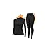 HiZiTi Thermounterwäsche Damen Skiunterwäsche Set Winter Schwarz Funktionsunterwäsche Thermo Unterwäsche Ski Damen Extra Warm Atmungsaktive Thermowäsche mit Thermounterhose Thermounterhemd Langarm M