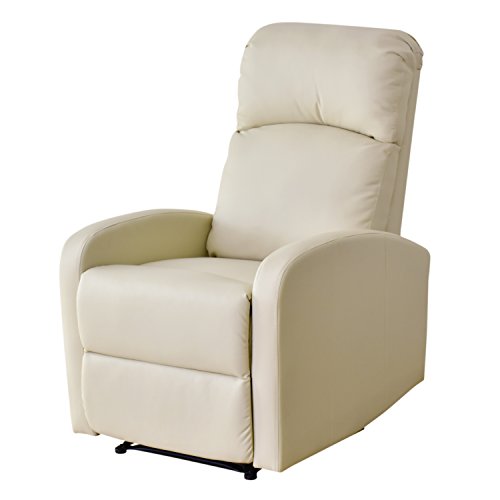 DORIS ドリス リクライニングチェア ソファー ひとり用 映画用 シネマ ホームシアター 140度 オットマン一体型 肘掛け PUレザー アイボリー ウォルク【12122】