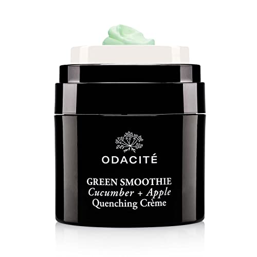 ODACITE Hydrating Face Moisturizer - Green Smoothie Quenching Creme, Face Cream - Moisture Locking Face Cream is Lightweight & Non-Greasy - Cucumber & Apple for Visibly Plump, Soothed & Hydrated Skin