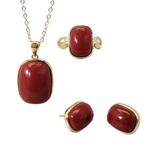 Collier en argent sterling S925 et bijoux turquoise rouge pour femme raffinée