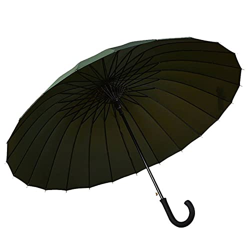 LissomPlume XXL Stahlrahmen Dreifacher Klappbarer Regenschirm 24 Rib Windbeständiger Taschenschirme - dunkelgrün J Cover
