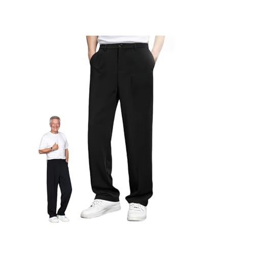 Fleurosta Mens Pants, Easemotions Super Stretch Ice Silk Comfort Everyday Pants Casual Relaxed Fit Breathable