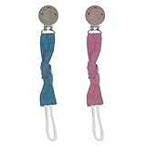 MATERIAL PREMIUM: el juego de chupetes está hecho de algodón de alta calidad, que es elástico y resistente al desgarro. El tejido del clip del chupete mejora el agarre de tu bebé. Tu bebé podrá reconocerlo por el color del clip del chupete.