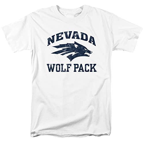 University of Nevada, Reno Official Wolf Pack Logo Unisex Adult T Shirt,White, Small