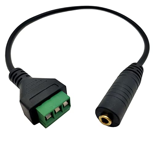 Qaoquda Gold Plated 3.5Mm (1/8") 3 Pole Stereo Trs Audio Balanced Female Jack To Av 3 Pin Screw Video Balun Terminal Adapter Connector Cable 30Cm/1Ft (3.5Mm F/3Pin) #TOP4