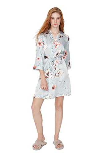 Robe de chambre Trendyol en twill de qualité supérieure à motif floral