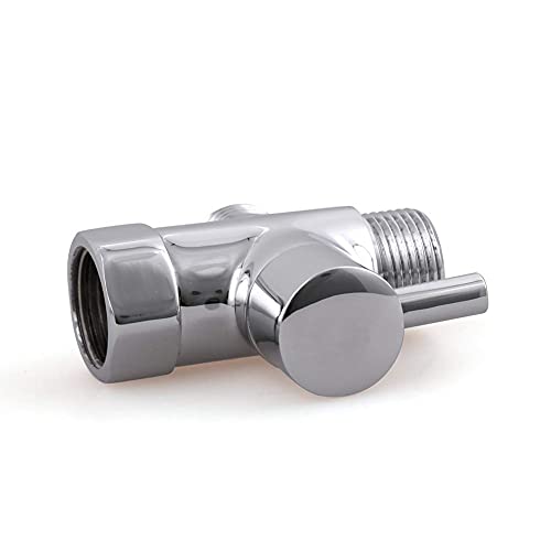 Jomoo Metal T-Adapter Valve With Shut-Off Diverter Valve, 7/8 And G1/2 3-Way Shower Diverter Valve, For Handheld Bidet Spray For Toilet In Bathroom, Chrome-Plated #TOP5