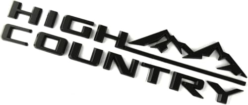 Image of 1Pc High Country Emblem Rear Tailgate Letter Logo Car Badge Nameplate Replacement for 2019-2025 Tahoe Silverado (1Pcs Rear Emblem - Matte Black)