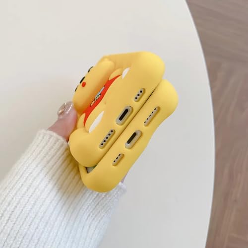 Image of COVERLY for iPhone 14 Plus 3D Cartoon Bear Pooh Case,Full Protective Winnie The Pooh Bee Back Case with Holder Cute Soft Silicone Stylish Fashion Fun Aesthetic Cover for Apple iPhone 14 Plus
