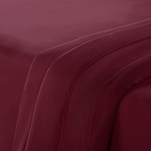Parure de lit Serta bordeaux douce avec poche profonde premium