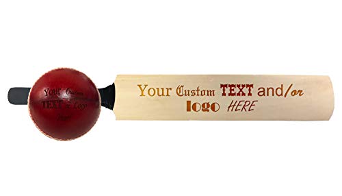 Hat Shark Mini Toy Wooden Signature Cricket Bat and Red Leather Cricket Ball Set with Custom Customized Engraving Personalized Gift
