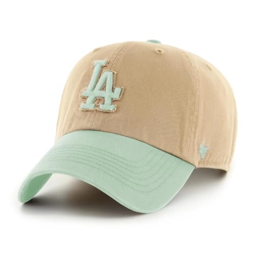 47 MLB Unisex-Adult Canyon Caravan Clean Up Adjustable Hat Cap - One Size (US, Alpha, One Size, Los Angeles Dodgers Khaki/Mint)