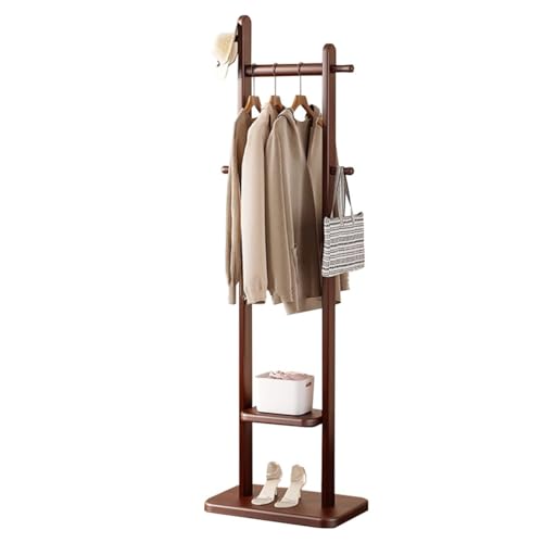 Modern Multifunctal Galán de Noche SoliWooClotheRack con Hoo y 2 EstantesIndustrial S160CM Alto para Ropa BagHat406080100 CM