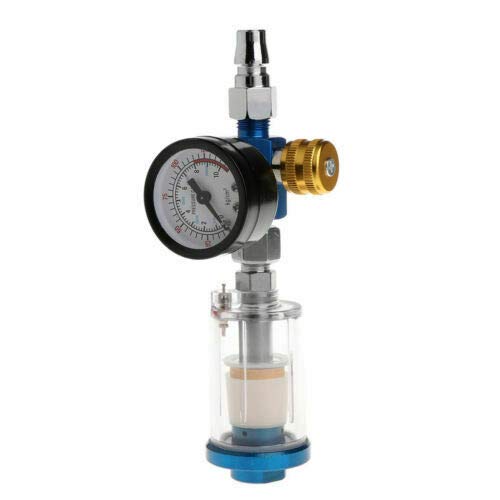 1/4 Luftkompressorfilterregler, Riloer Luftdruckregler und Inline-Luft-Öl-Wasserabscheiderfilter, Spritzlackpistolen-Kit für die Autoreparaturlackierung, Marine, Bauwesen, Holzbearbeitung