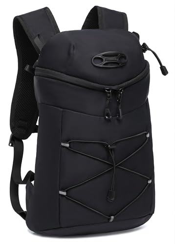 Wotony Lightweight Insulated Backpack Bag Daypack for Hiking Trail Running Cycling Race Marathon for Women Men (Black, Without Bladder)