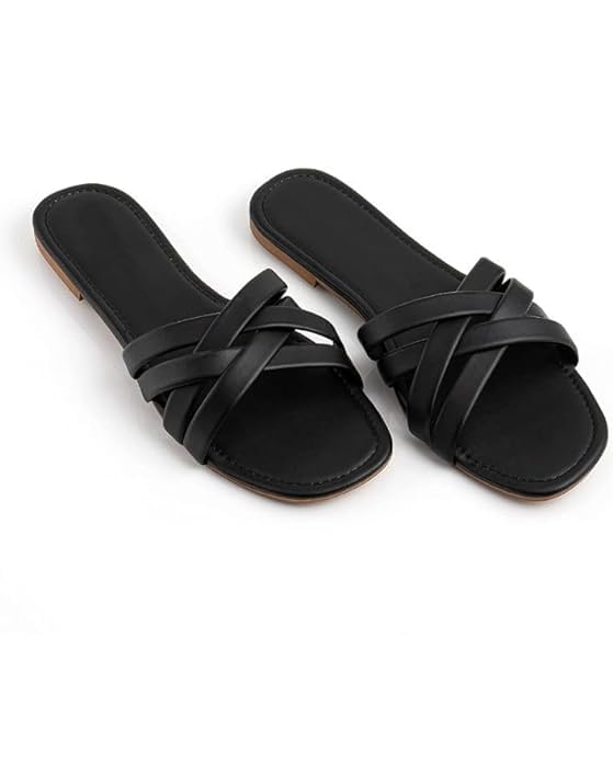 Balaji Fashion Cross Flats Sandal for Women and Girls | Ethnic Footwear | Fancy & Stylish Slippers for Party and Formal Wear-image-27